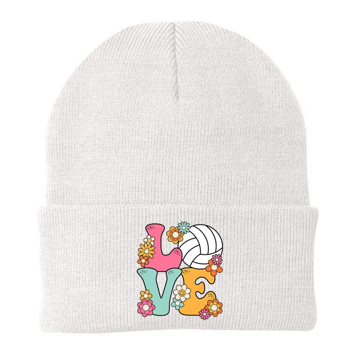 Volleyball Love Cute Volleyball Lover Wo Teens Girl Knit Cap Winter Beanie