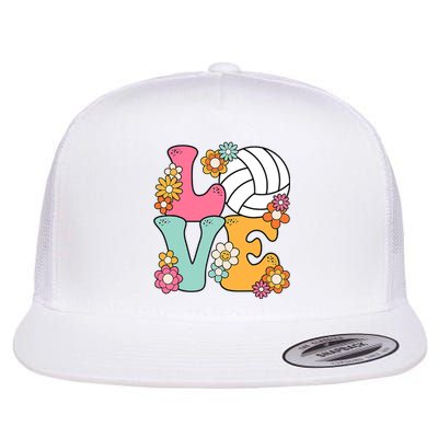 Volleyball Love Cute Volleyball Lover Wo Teens Girl Flat Bill Trucker Hat