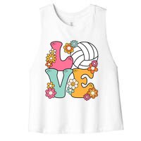 Volleyball Love Cute Volleyball Lover Wo Teens Girl Women's Racerback Cropped Tank