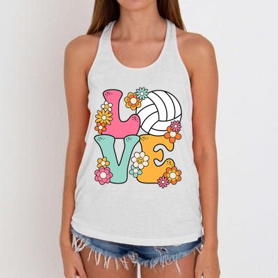 Volleyball Love Cute Volleyball Lover Wo Teens Girl Women's Knotted Racerback Tank