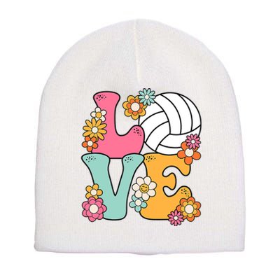 Volleyball Love Cute Volleyball Lover Wo Teens Girl Short Acrylic Beanie