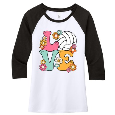 Volleyball Love Cute Volleyball Lover Wo Teens Girl Women's Tri-Blend 3/4-Sleeve Raglan Shirt