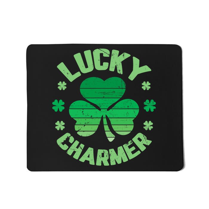 Vintage LUCKY CHARMER Shamrock St Patrick's Day Mousepad