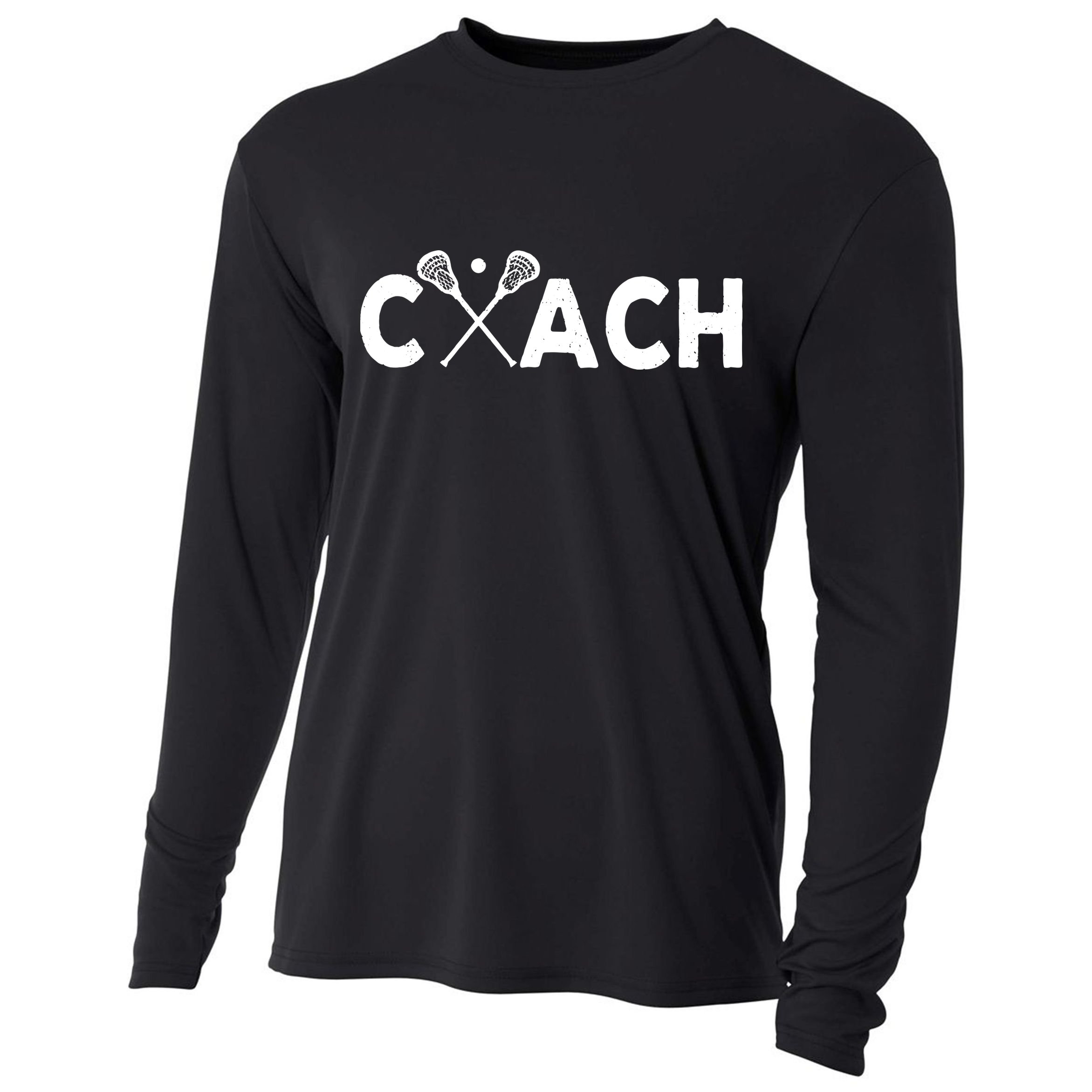 Vintage Lacrosse Coach Lacrosse Team Coach Retro Cooling Performance Long Sleeve Crew