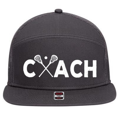 Vintage Lacrosse Coach Lacrosse Team Coach Retro 7 Panel Mesh Trucker Snapback Hat