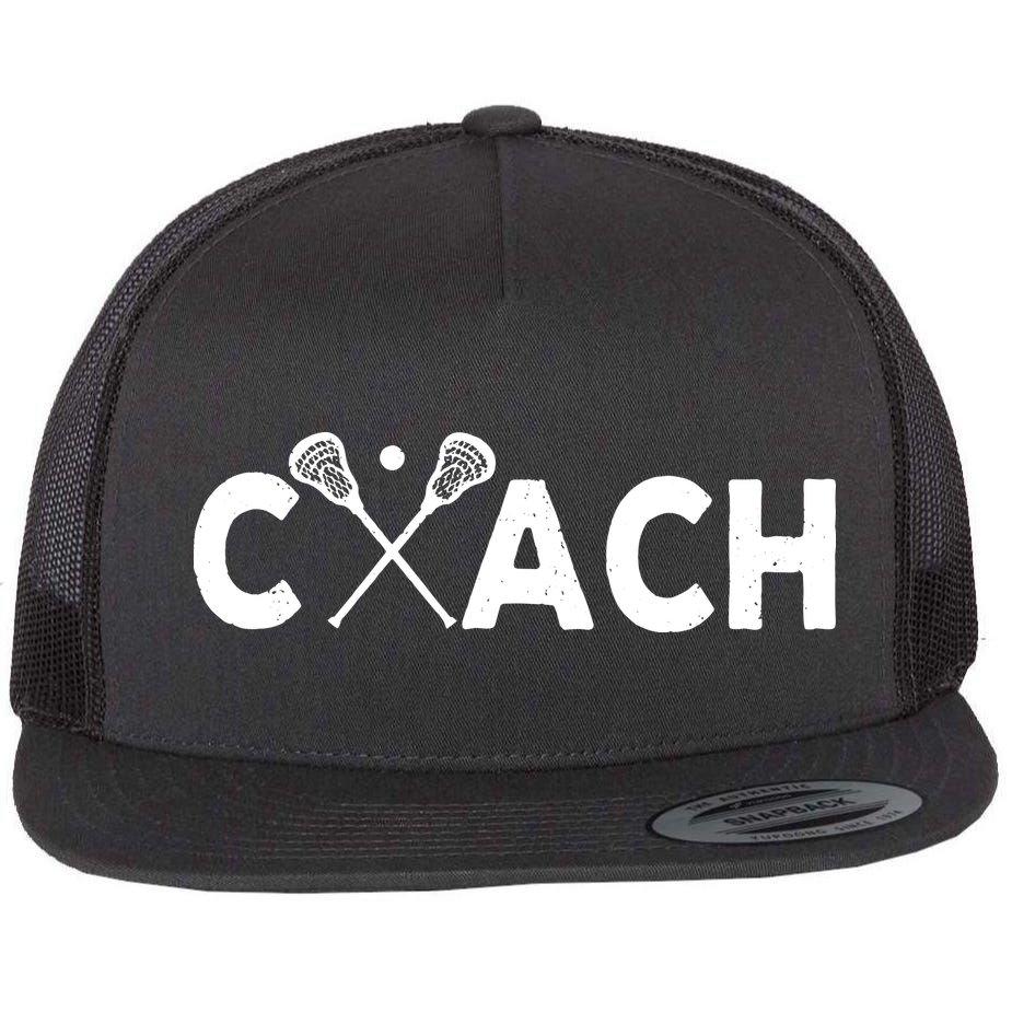 Vintage Lacrosse Coach Lacrosse Team Coach Retro Flat Bill Trucker Hat