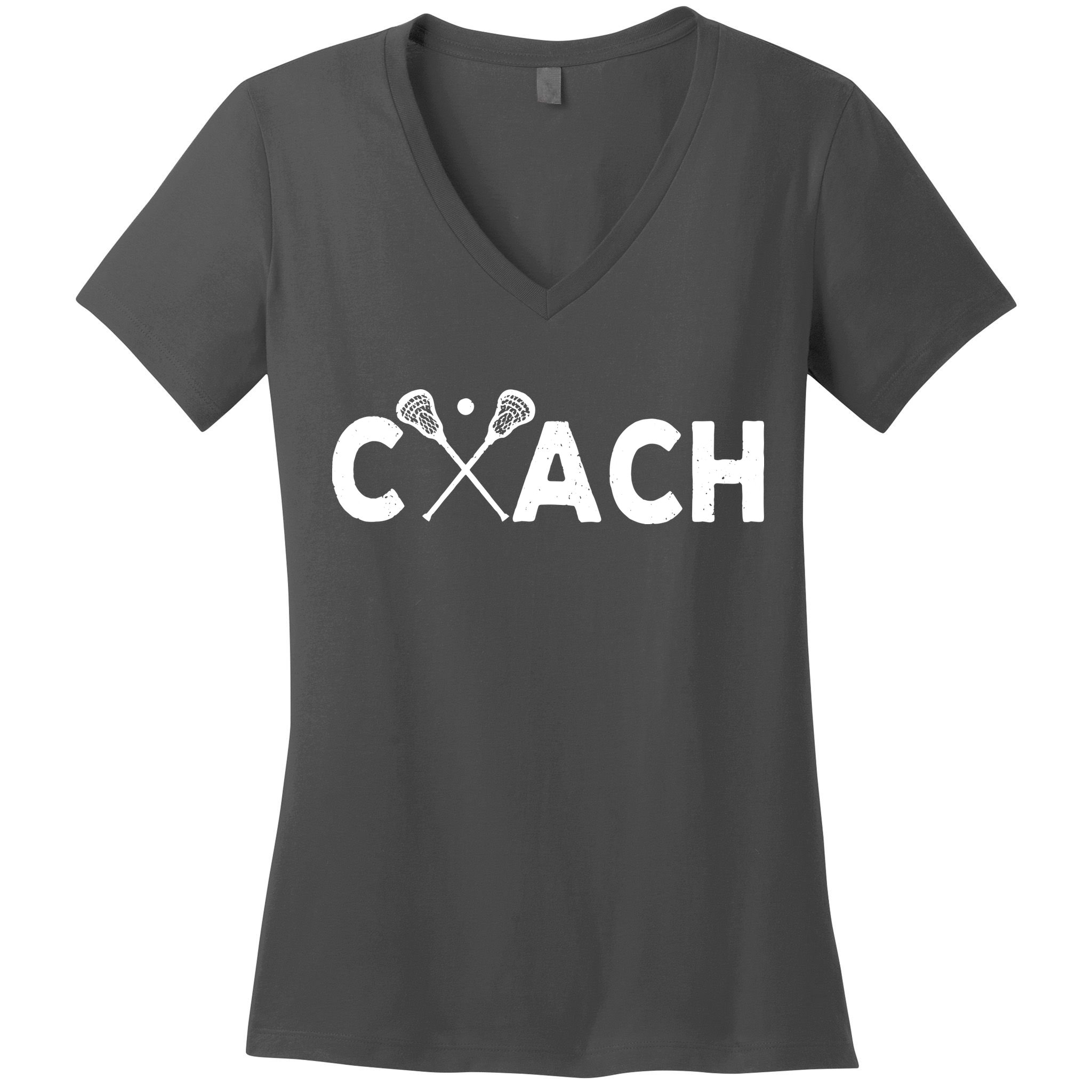 Vintage Lacrosse Coach Lacrosse Team Coach Retro Women's V-Neck T-Shirt