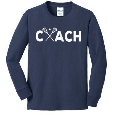 Vintage Lacrosse Coach Lacrosse Team Coach Retro Kids Long Sleeve Shirt