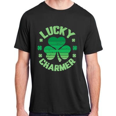 Vintage LUCKY CHARMER Shamrock St Patrick's Day Adult ChromaSoft Performance T-Shirt