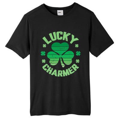 Vintage LUCKY CHARMER Shamrock St Patrick's Day Tall Fusion ChromaSoft Performance T-Shirt