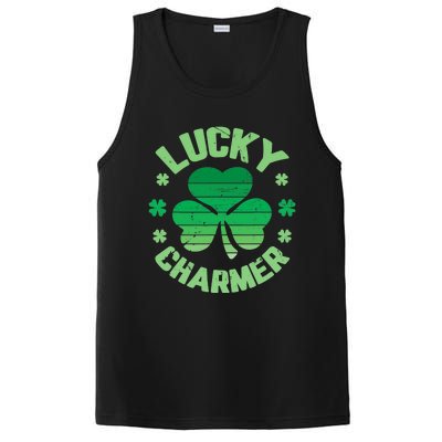 Vintage LUCKY CHARMER Shamrock St Patrick's Day PosiCharge Competitor Tank