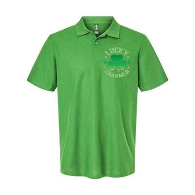 Vintage LUCKY CHARMER Shamrock St Patrick's Day Softstyle Adult Sport Polo