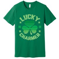 Vintage LUCKY CHARMER Shamrock St Patrick's Day Premium T-Shirt