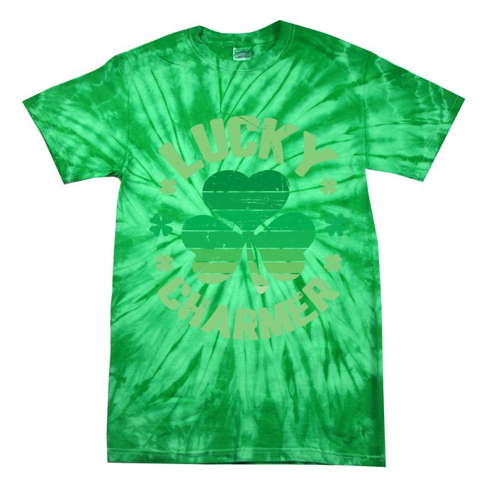 Vintage LUCKY CHARMER Shamrock St Patrick's Day Tie-Dye T-Shirt