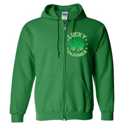 Vintage LUCKY CHARMER Shamrock St Patrick's Day Full Zip Hoodie