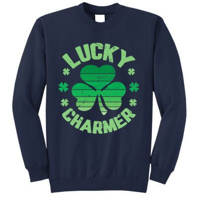 Vintage LUCKY CHARMER Shamrock St Patrick's Day Tall Sweatshirt