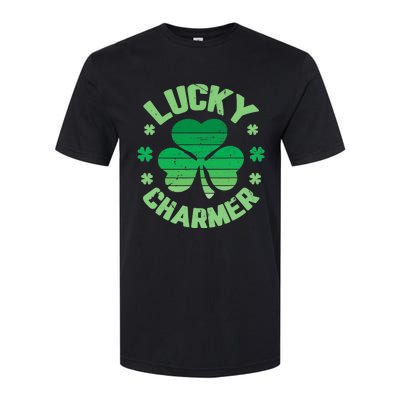 Vintage LUCKY CHARMER Shamrock St Patrick's Day Softstyle CVC T-Shirt