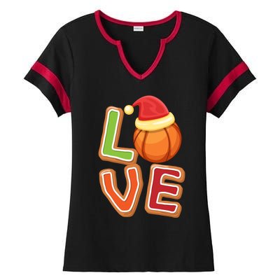 Volleyball Love Christmas Xmeaningful Giftmas Pajama Sport Fans Players Great Gi Ladies Halftime Notch Neck Tee