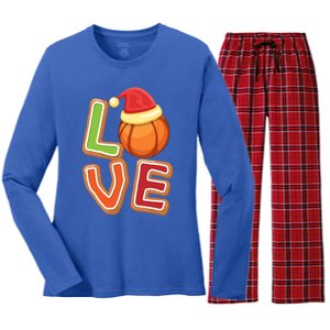 Volleyball Love Christmas Xmeaningful Giftmas Pajama Sport Fans Players Great Gi Women's Long Sleeve Flannel Pajama Set 