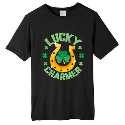 Vintage LUCKY CHARMER Shamrock St Patrick's Day Tall Fusion ChromaSoft Performance T-Shirt