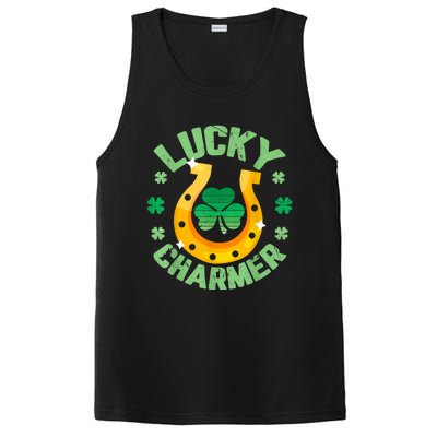 Vintage LUCKY CHARMER Shamrock St Patrick's Day PosiCharge Competitor Tank