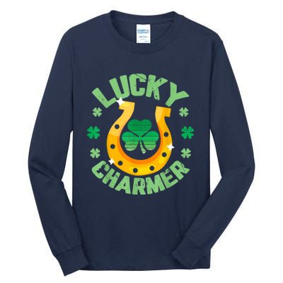 Vintage LUCKY CHARMER Shamrock St Patrick's Day Tall Long Sleeve T-Shirt