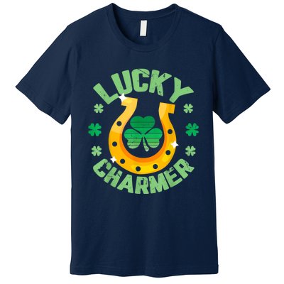 Vintage LUCKY CHARMER Shamrock St Patrick's Day Premium T-Shirt