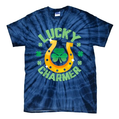 Vintage LUCKY CHARMER Shamrock St Patrick's Day Tie-Dye T-Shirt