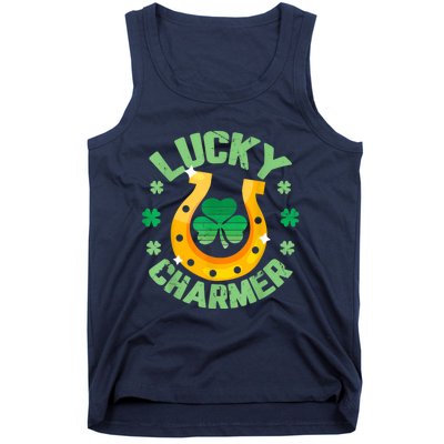 Vintage LUCKY CHARMER Shamrock St Patrick's Day Tank Top