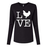 Vintage Love Chicken Novelty Funny Chicken Womens Cotton Relaxed Long Sleeve T-Shirt