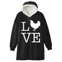 Vintage Love Chicken Novelty Funny Chicken Hooded Wearable Blanket