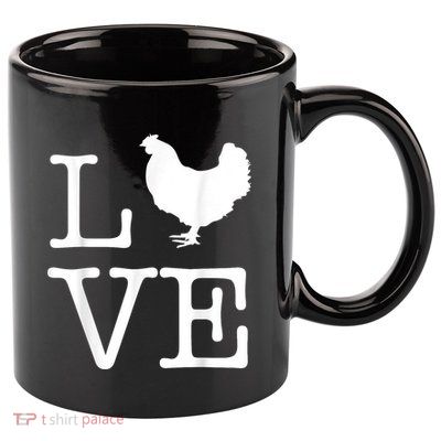 Vintage Love Chicken Novelty Funny Chicken 11oz C Handle Ceramic Mug