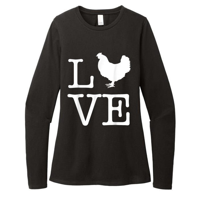 Vintage Love Chicken Novelty Funny Chicken Womens CVC Long Sleeve Shirt