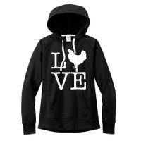 Vintage Love Chicken Novelty Funny Chicken Women's Fleece Hoodie