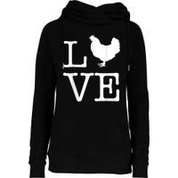 Vintage Love Chicken Novelty Funny Chicken Womens Funnel Neck Pullover Hood