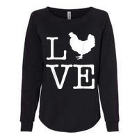 Vintage Love Chicken Novelty Funny Chicken Womens California Wash Sweatshirt