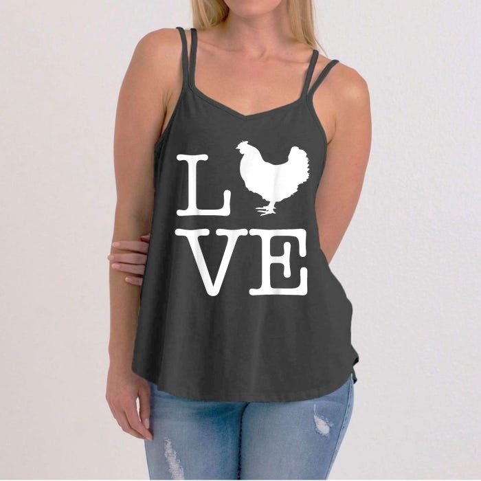 Vintage Love Chicken Novelty Funny Chicken Women's Strappy Tank