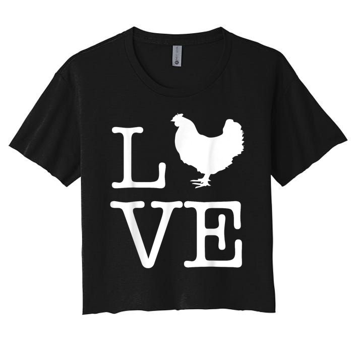 Vintage Love Chicken Novelty Funny Chicken Women's Crop Top Tee