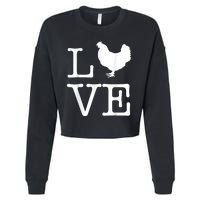 Vintage Love Chicken Novelty Funny Chicken Cropped Pullover Crew