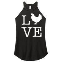 Vintage Love Chicken Novelty Funny Chicken Women's Perfect Tri Rocker Tank