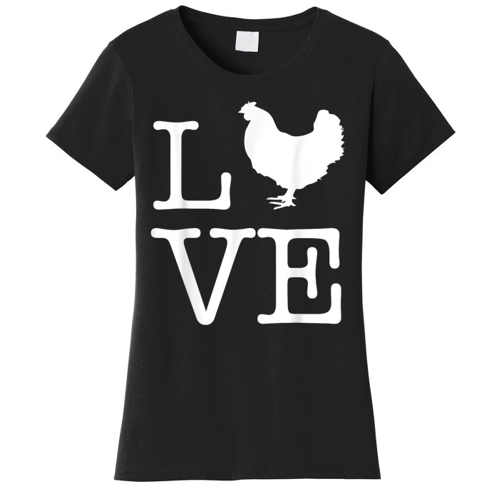 Vintage Love Chicken Novelty Funny Chicken Women's T-Shirt