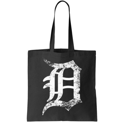 Vintage Letter D Detroit Michigan 313 Area Code White Bag