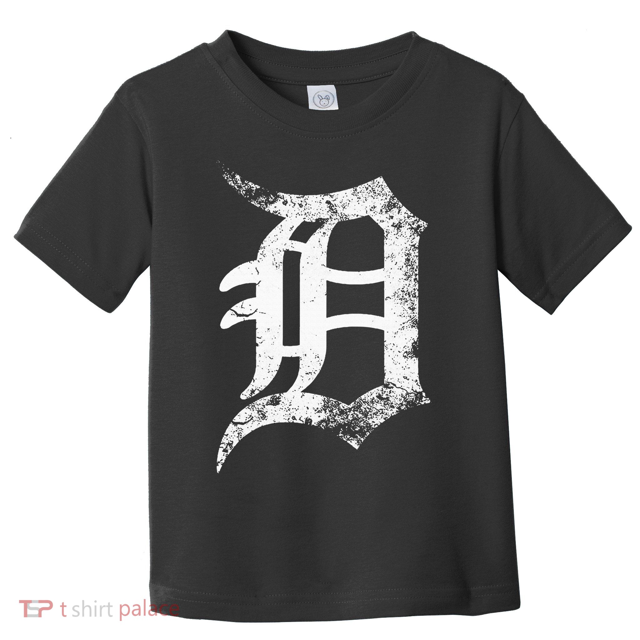 Vintage Letter D Detroit Michigan 313 Area Code White Toddler T-Shirt