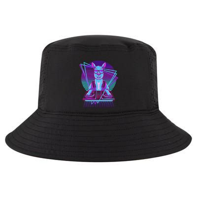Vaporwave Llama Dj Turntable Sunglass Llama Cool Comfort Performance Bucket Hat