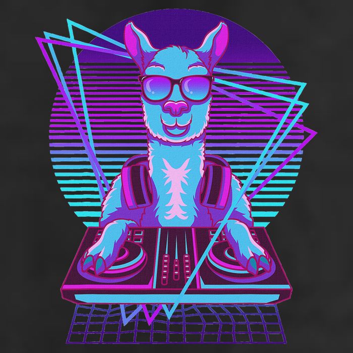 Vaporwave Llama Dj Turntable Sunglass Llama Cool Comfort Performance Bucket Hat