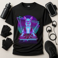 Vaporwave Llama Dj Turntable Sunglass Llama Cooling Performance Crew T-Shirt
