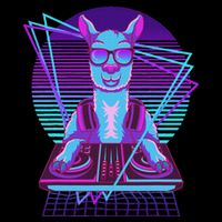 Vaporwave Llama Dj Turntable Sunglass Llama Cooling Performance Crew T-Shirt