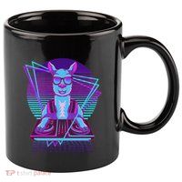 Vaporwave Llama Dj Turntable Sunglass Llama 11oz C Handle Ceramic Mug