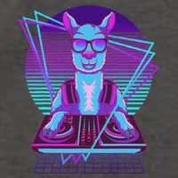Vaporwave Llama Dj Turntable Sunglass Llama Vector Backpack