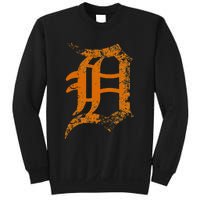 Vintage Letter D Detroit Michigan 313 Area Code Orange Sweatshirt